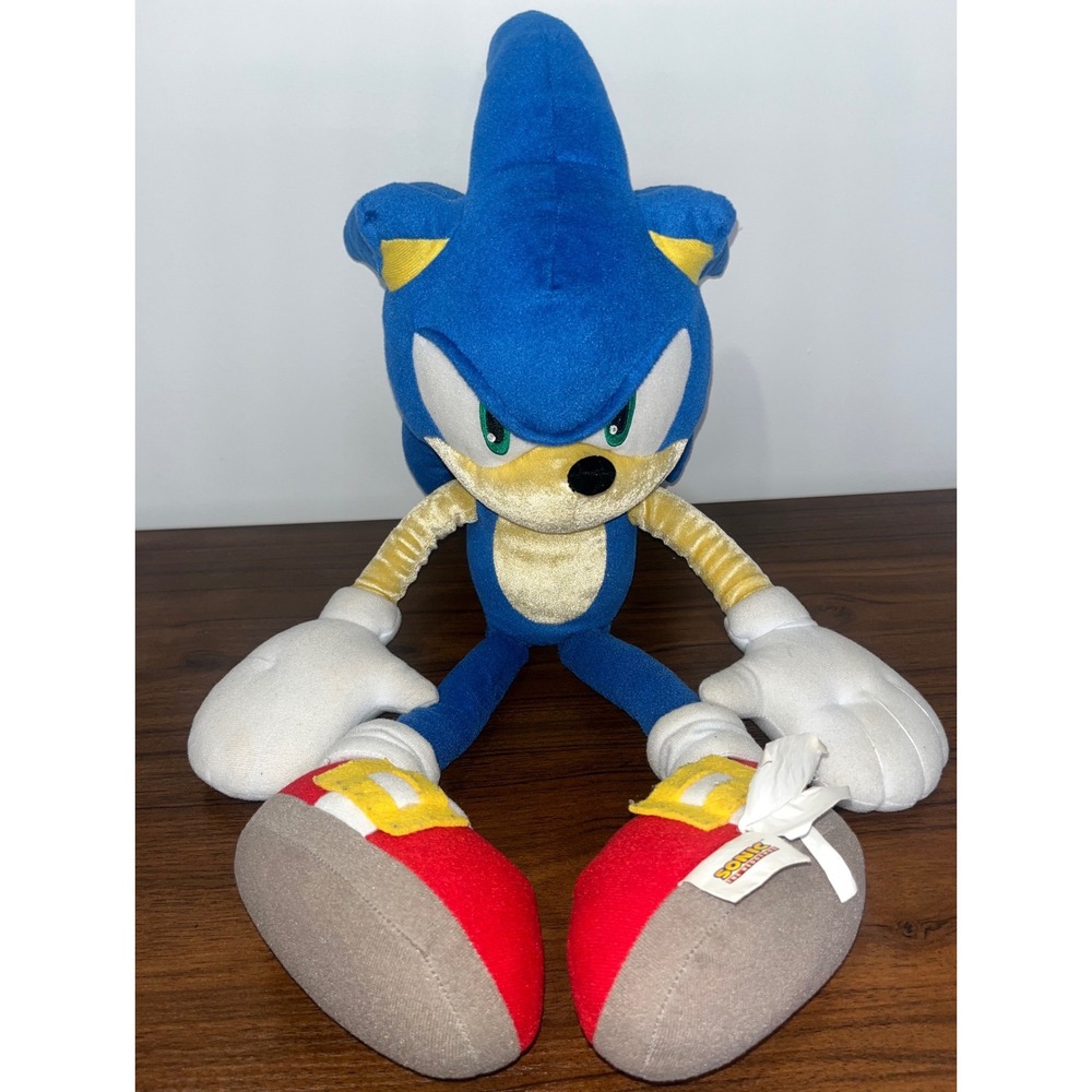 SEGA Sonic The Hedgehog Plush Large 26 Inch Stuffed Animal Toy Blue Gamer Decor